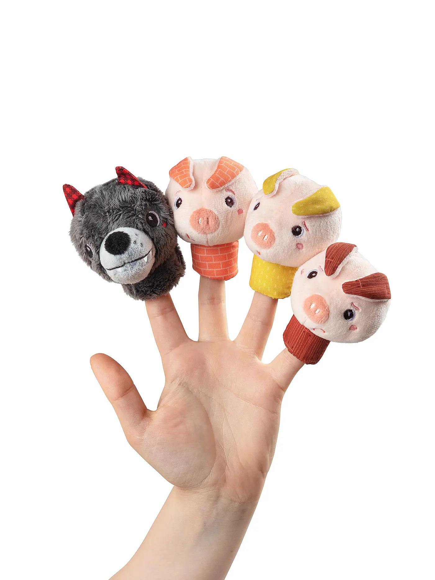 LILLIPUTIENS | Fingerpuppe der Wolf und die 3 Schweine | 
